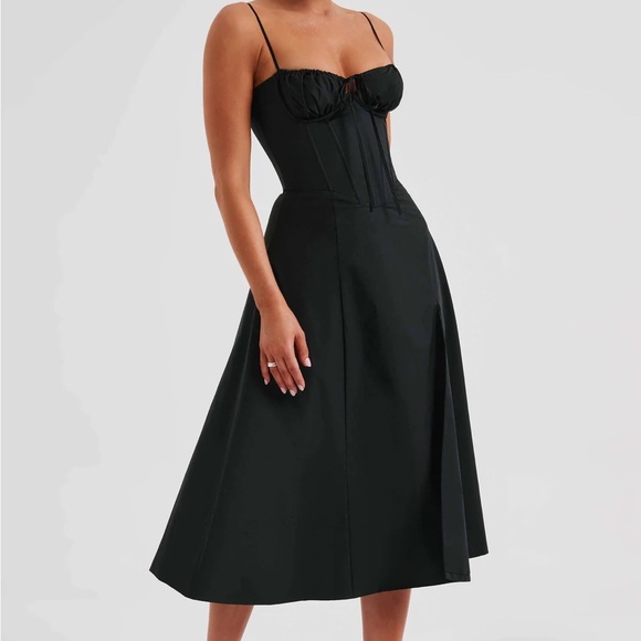 BABYBOO DEANNA MIDI DRESS - BLACK - Picture 4 of 5